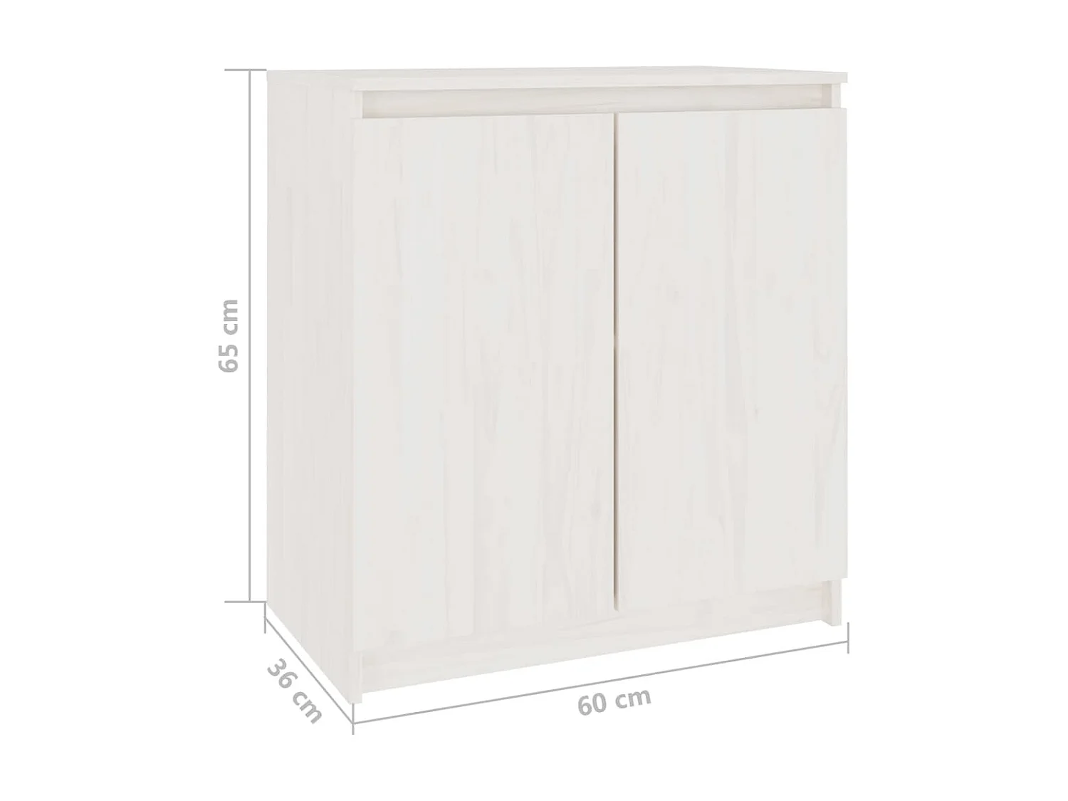 Armoire latérale Blanc 60x36x65 Bois de pin massif