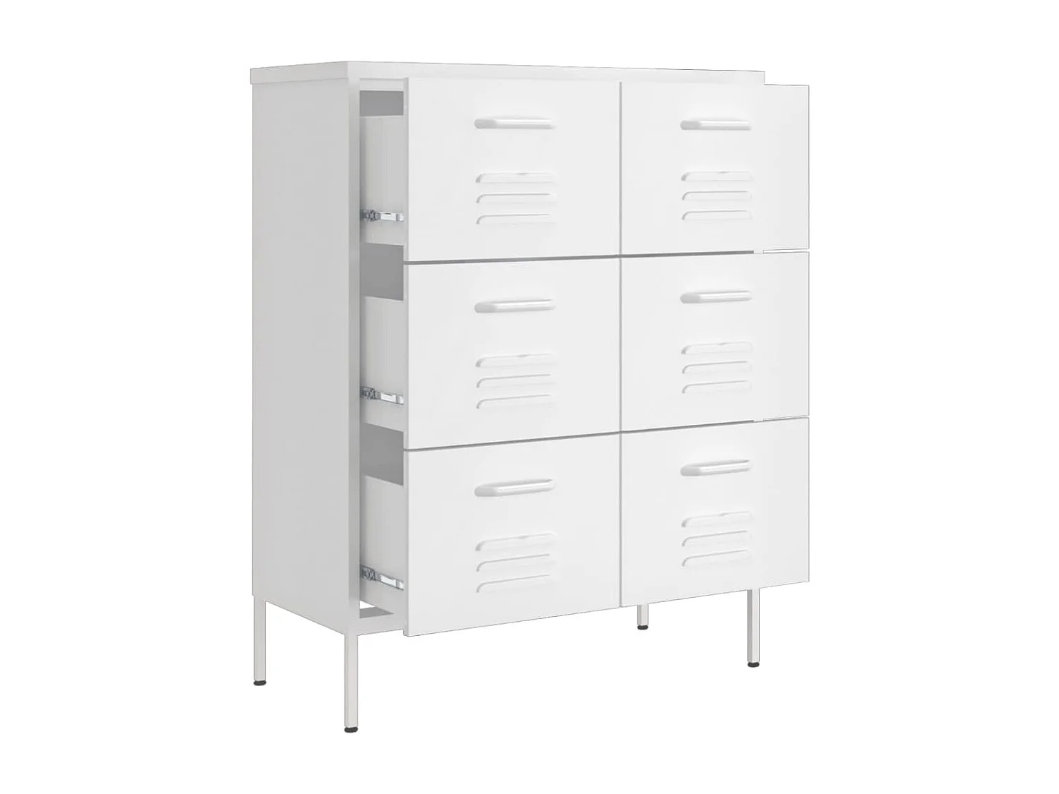 Armoire à tiroirs Blanc 80x35x101,5 Acier