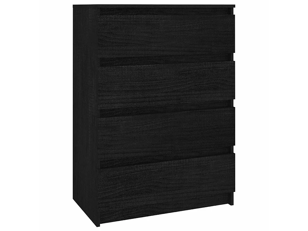 Armoire d'appoint Noir 60x36x84 Bois de pin massif