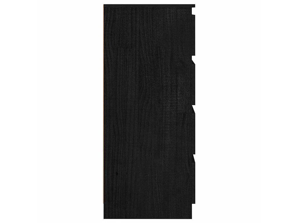 Armoire d'appoint Noir 60x36x84 Bois de pin massif
