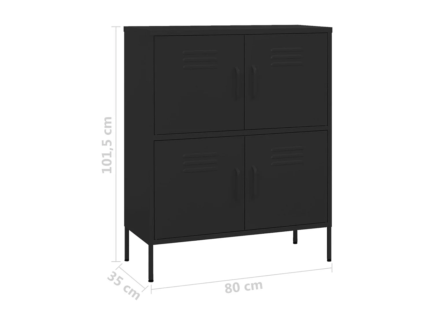 Armoire de rangement Noir 80x35x101,5 Acier