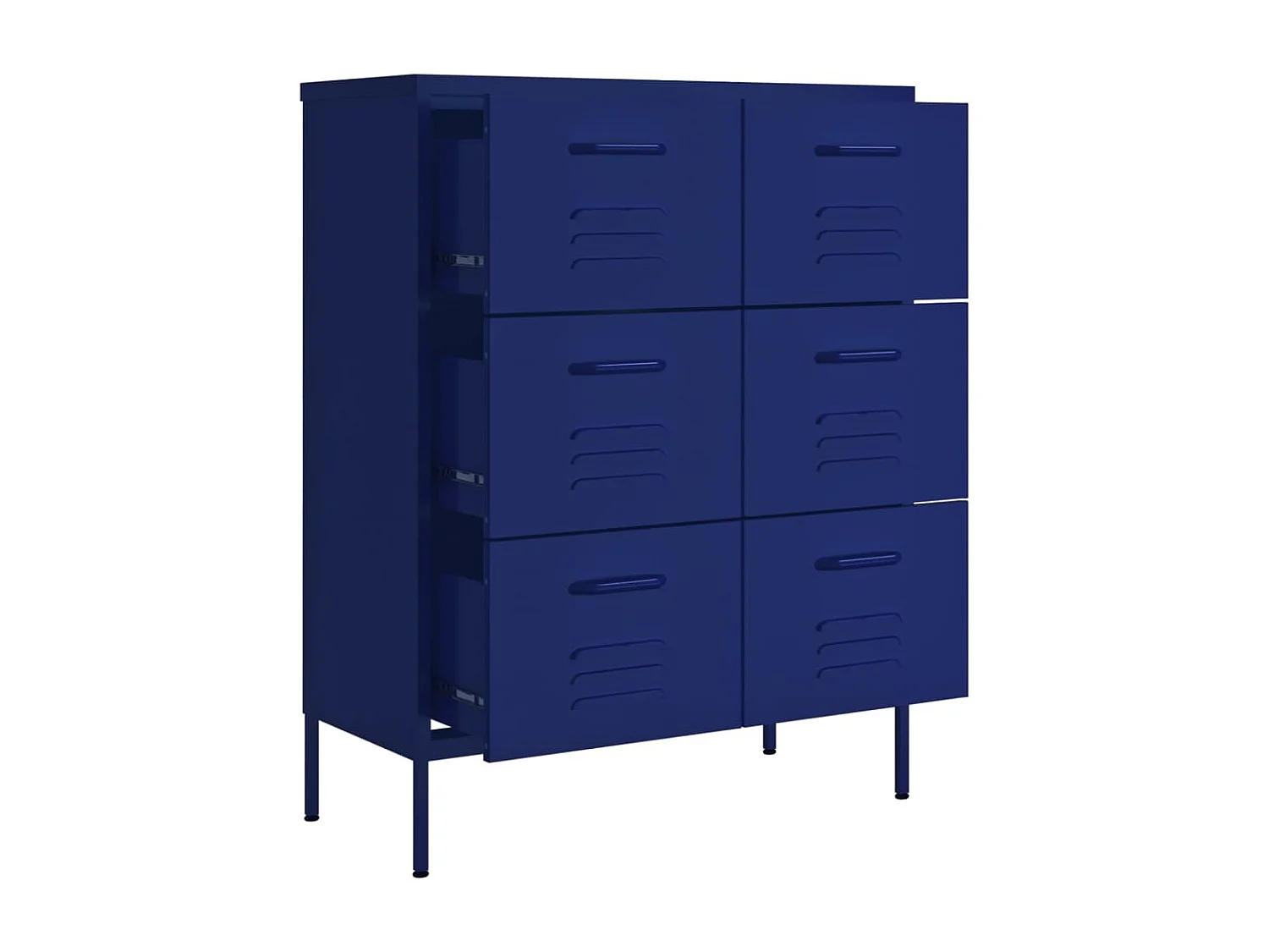 Armoire à tiroirs Bleu marine 80x35x101,5 Acier