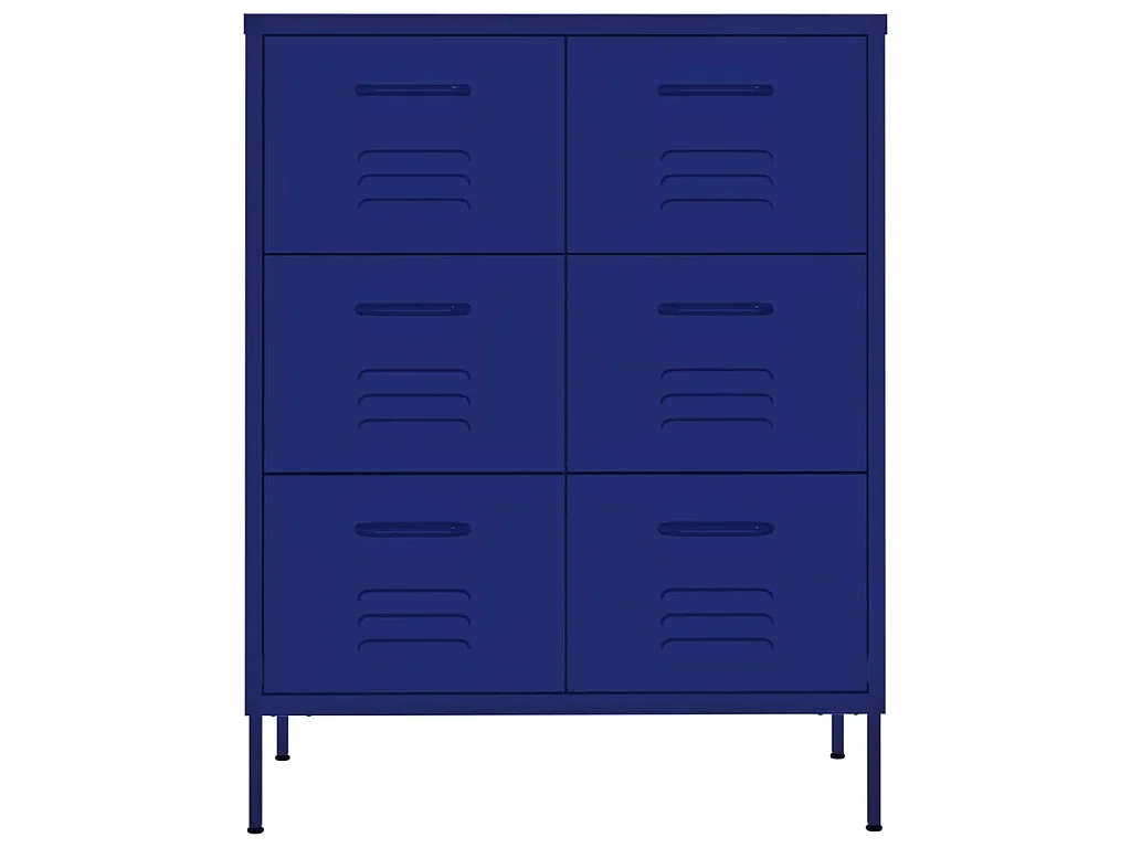 Armoire à tiroirs Bleu marine 80x35x101,5 Acier