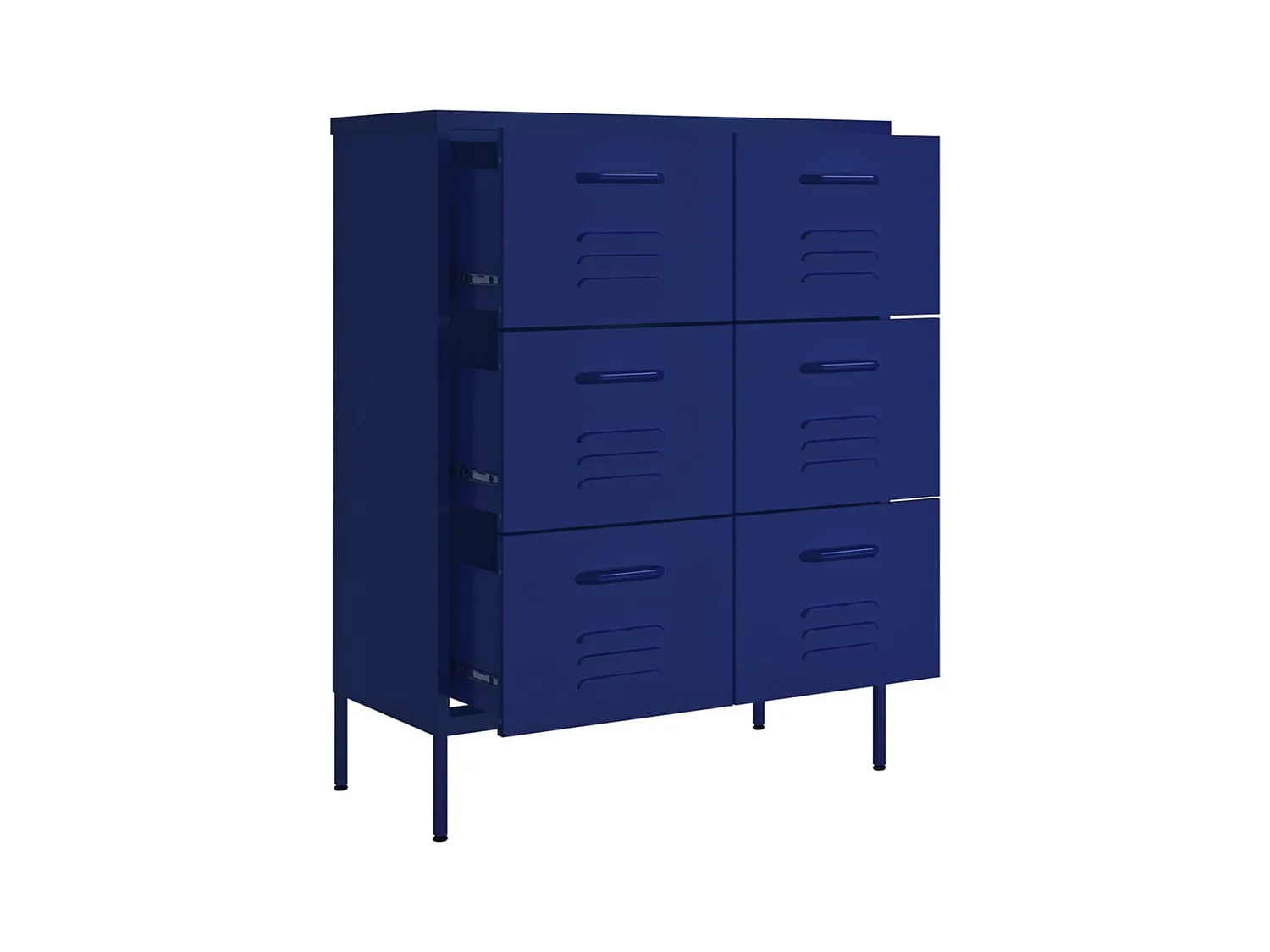 Armoire à tiroirs Bleu marine 80x35x101,5 Acier