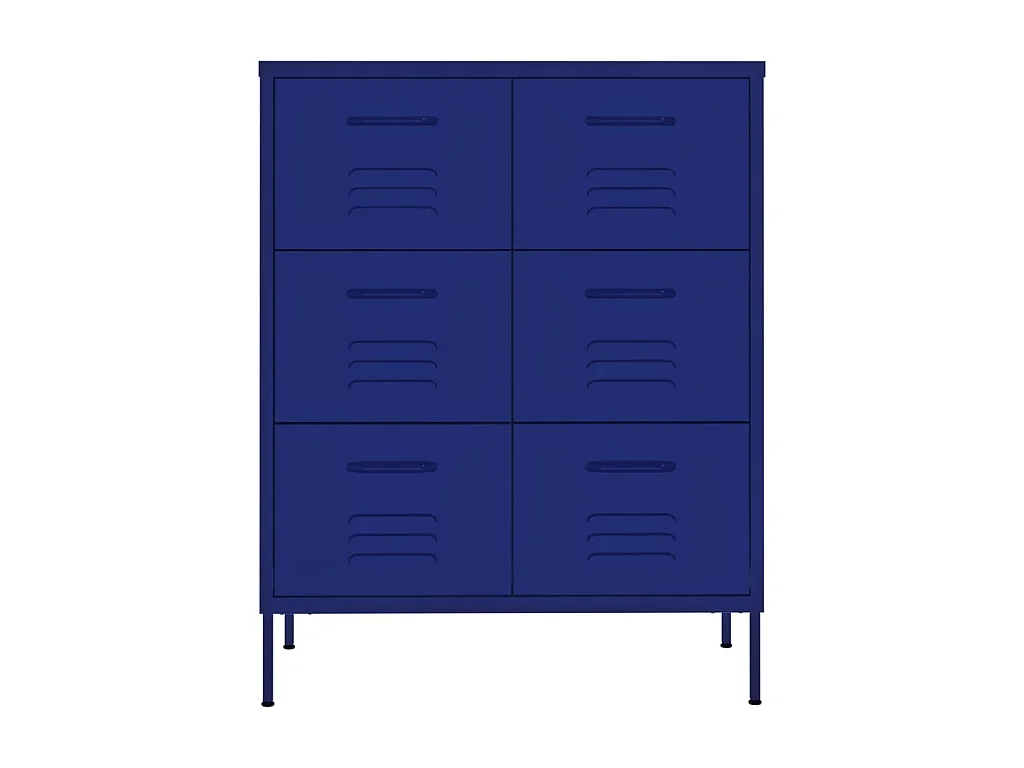 Armoire à tiroirs Bleu marine 80x35x101,5 Acier