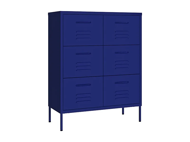 Armoire à tiroirs Bleu marine 80x35x101,5 Acier