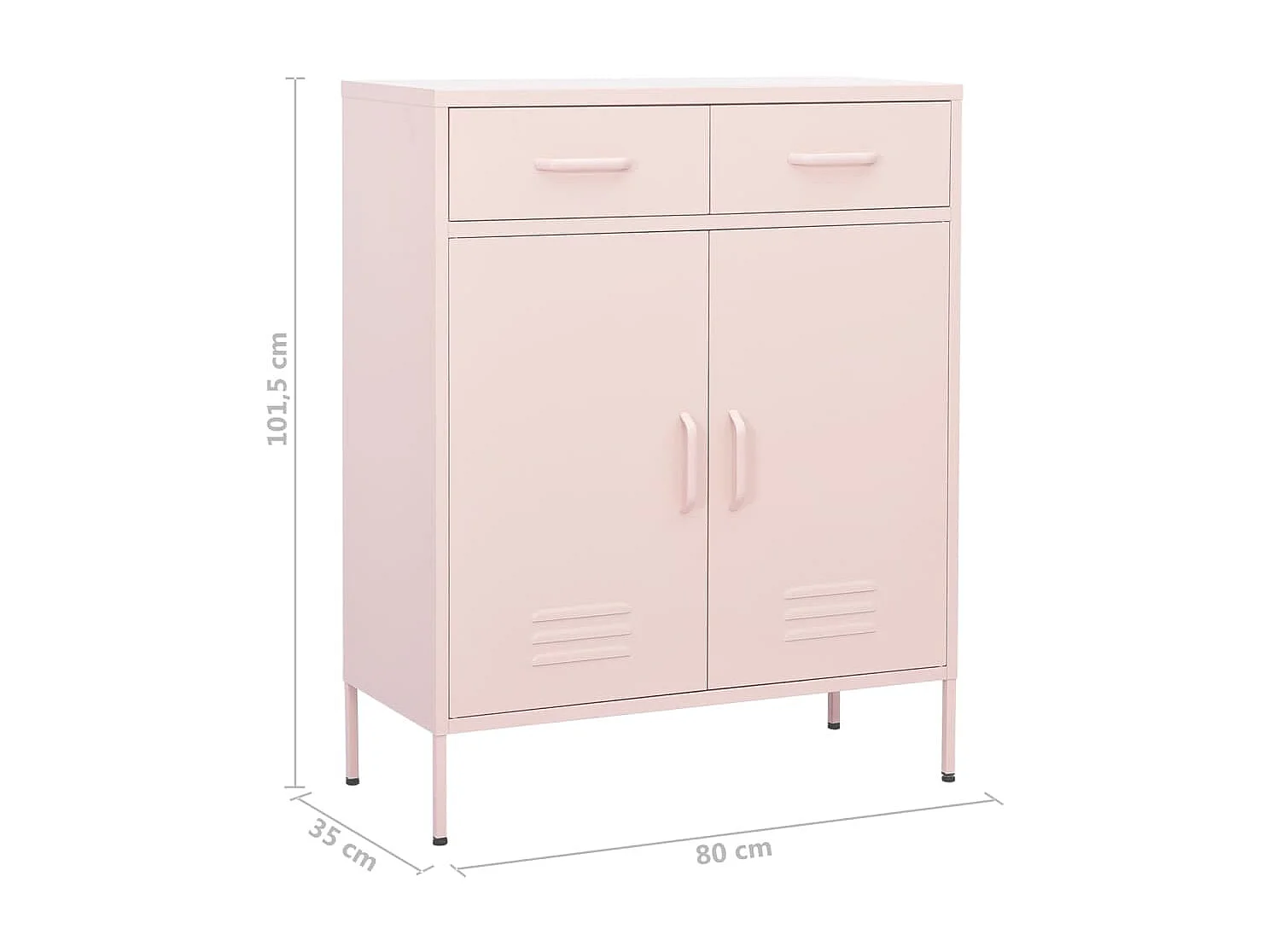 Armoire de rangement Rose 80x35x101,5 Acier 3