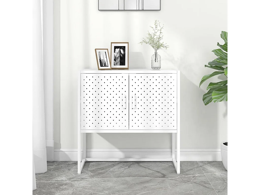 Commode Blanche 75x35x75 Acier