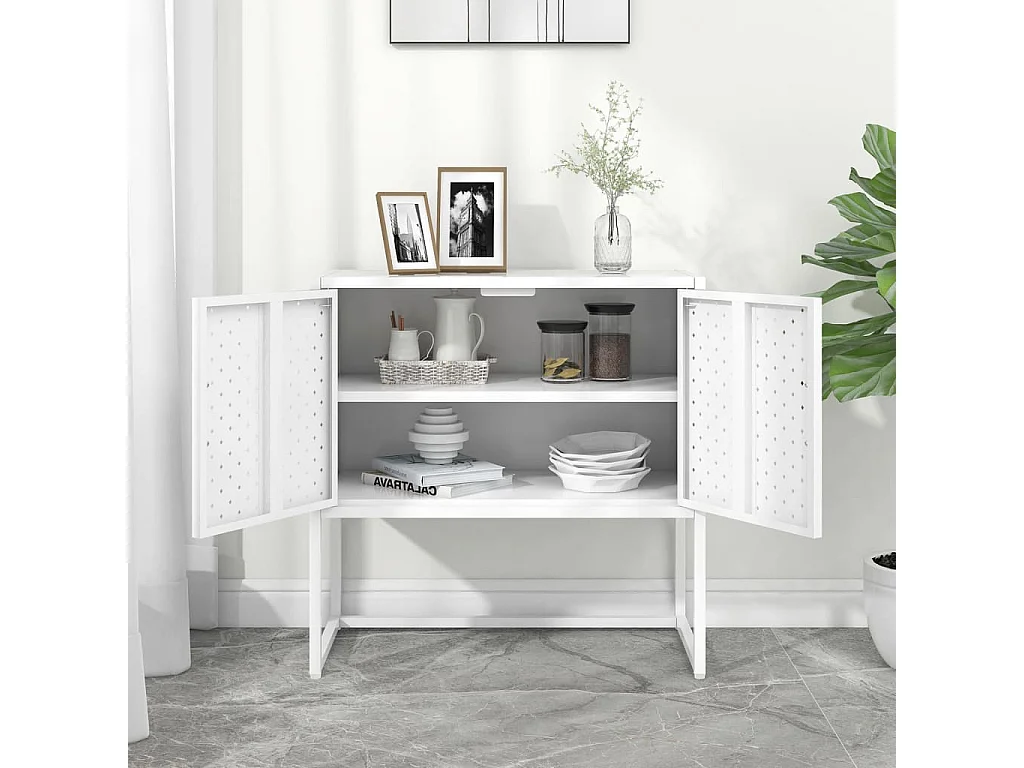 Commode Blanche 75x35x75 Acier