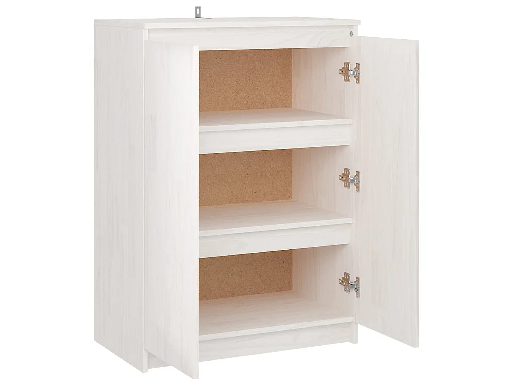 Buffet Blanc 60x36x84 Bois de pin massif