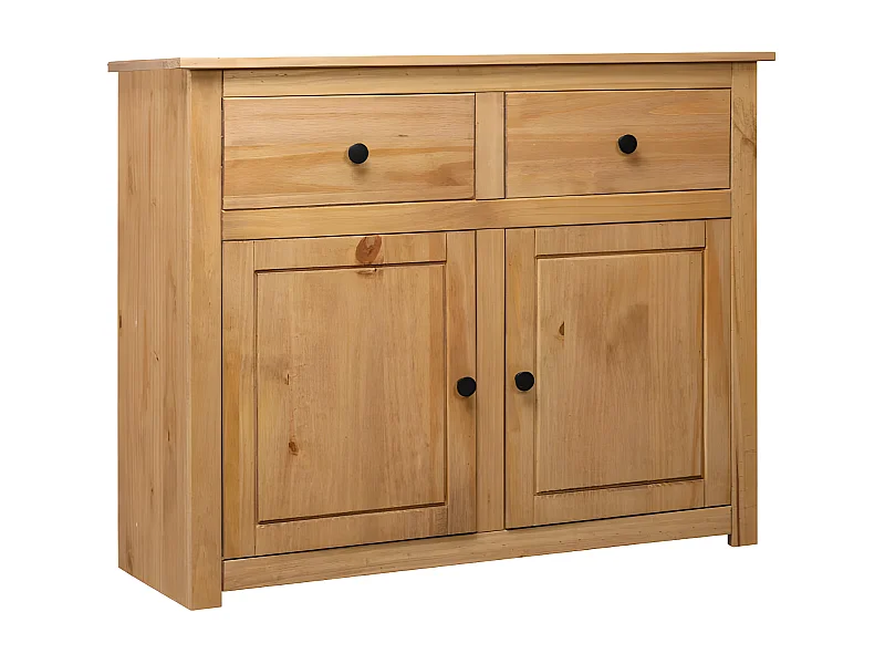 Commode 2 portes 2 tiroirs pin massif clair Iris