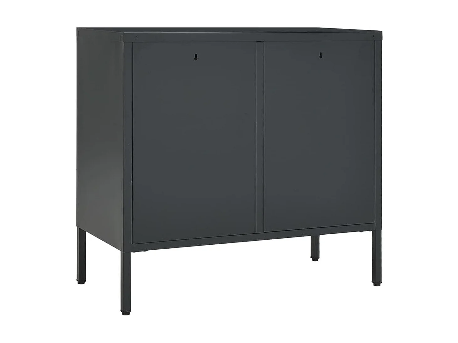 Buffet Anthracite 75x35x70 Acier et verre trempé