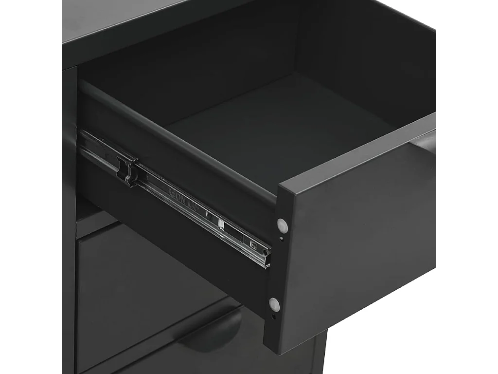 Buffet Anthracite 75x35x70 Acier et verre trempé