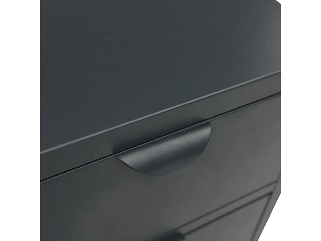 Buffet Anthracite 75x35x70 Acier et verre trempé