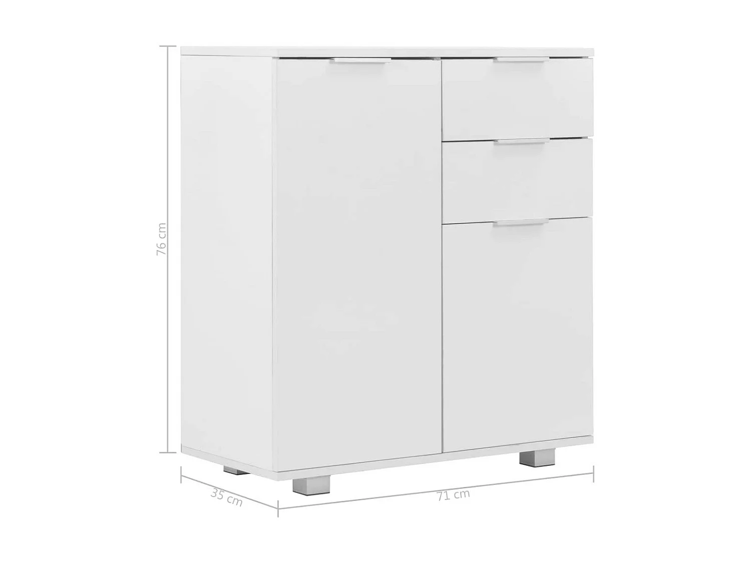 Buffet Blanc brillant 71 x 35x76