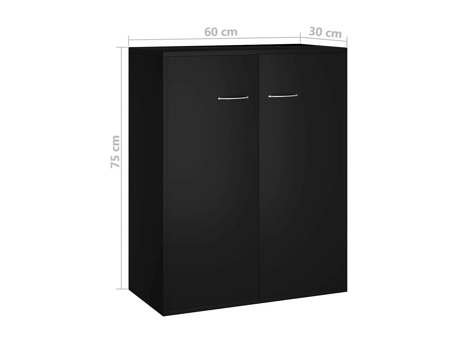 Commode Noir 60x30x75 Mabelo