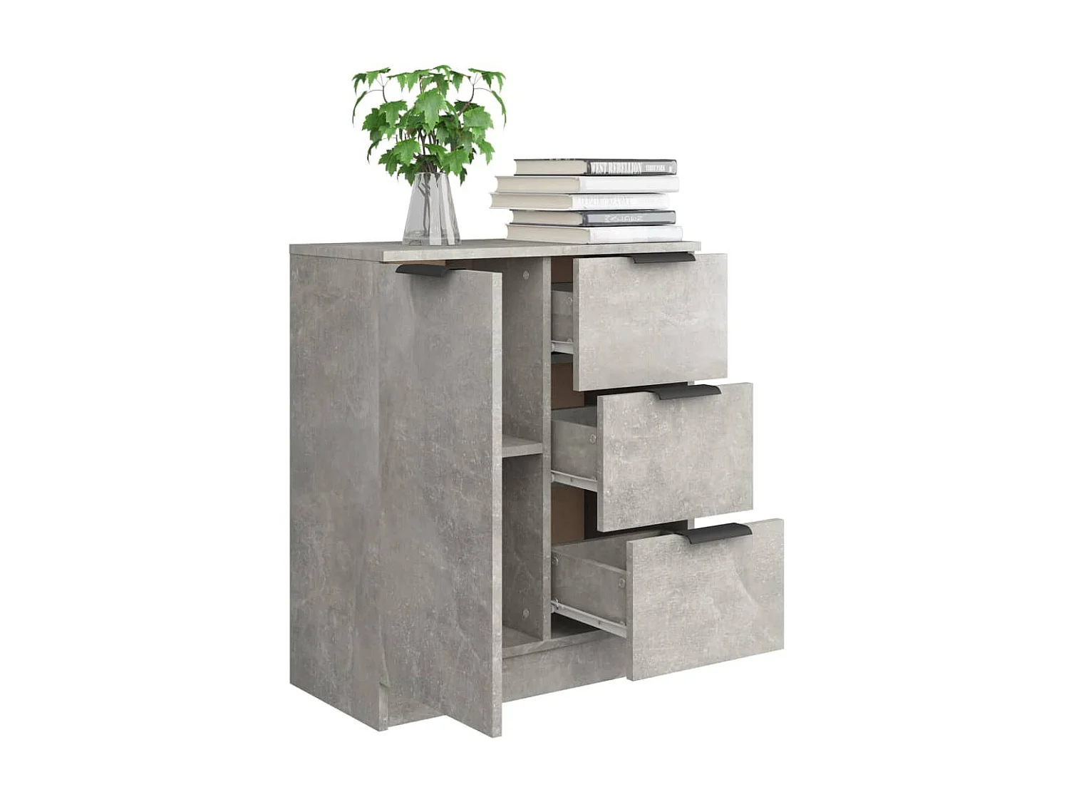 Buffet Gris béton 60x30x70 Bois d'ingénierie