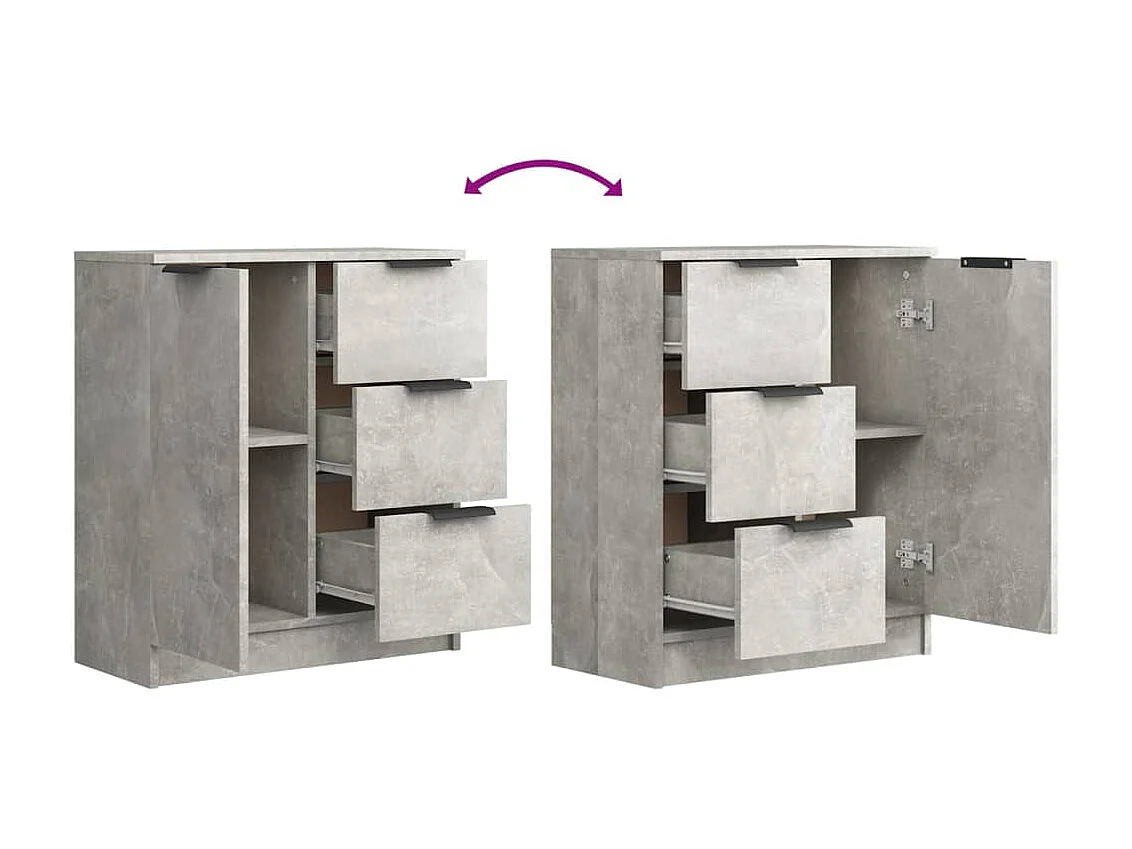 Buffet Gris béton 60x30x70 Bois d'ingénierie