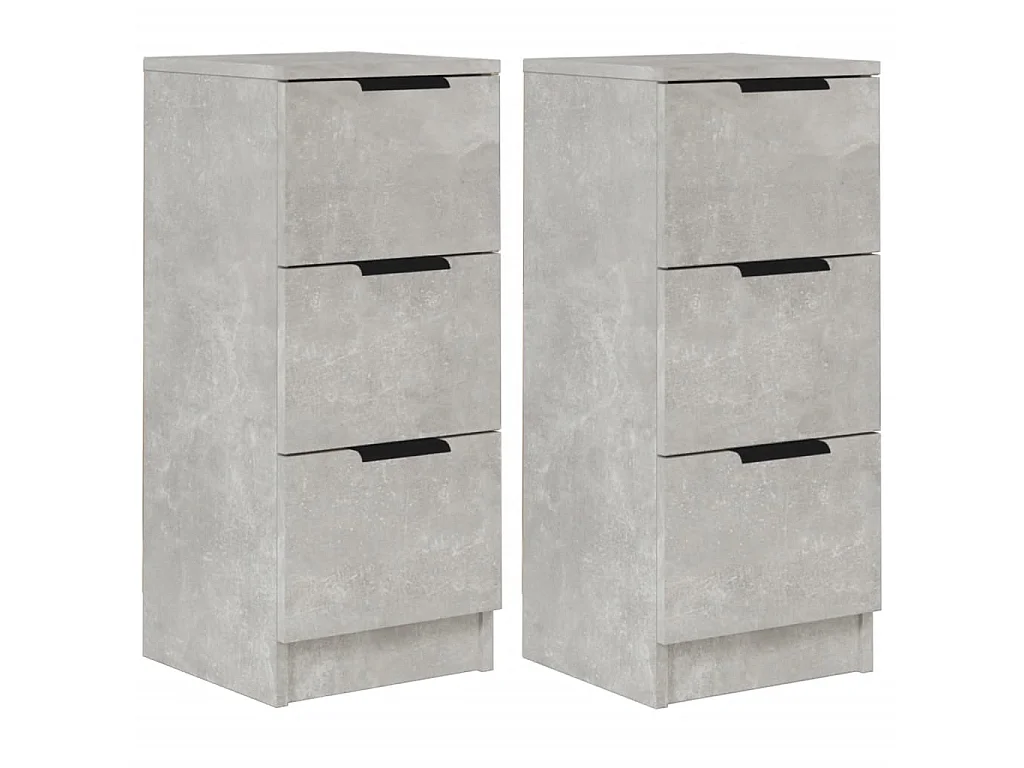 Buffets 2 pcs Gris béton 30x30x70 Bois d'ingénierie