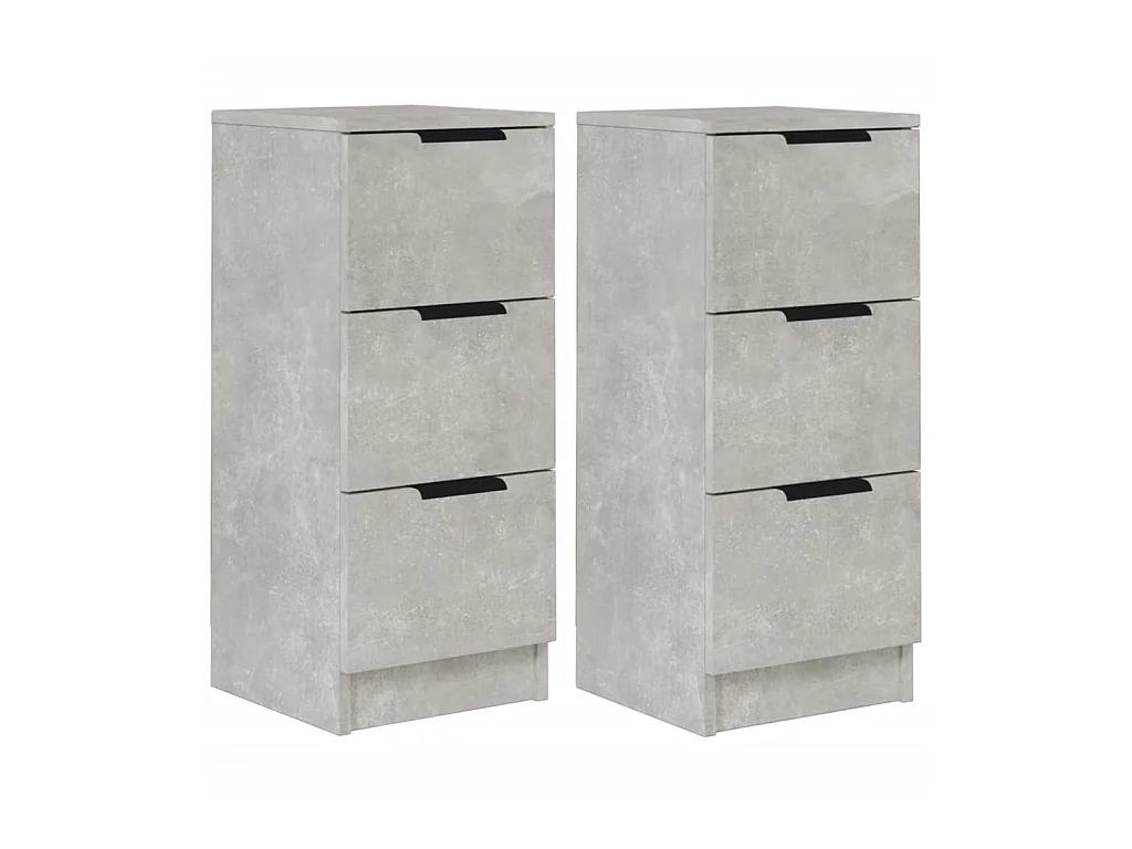 Buffets 2 pcs Gris béton 30x30x70 Bois d'ingénierie