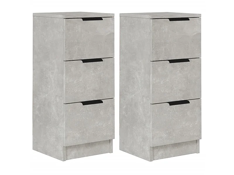 Buffets 2 pcs Gris béton 30x30x70 Bois d'ingénierie