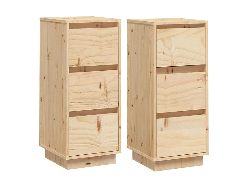 Commode 2 pcs 32x34x75 Bois massif de pin