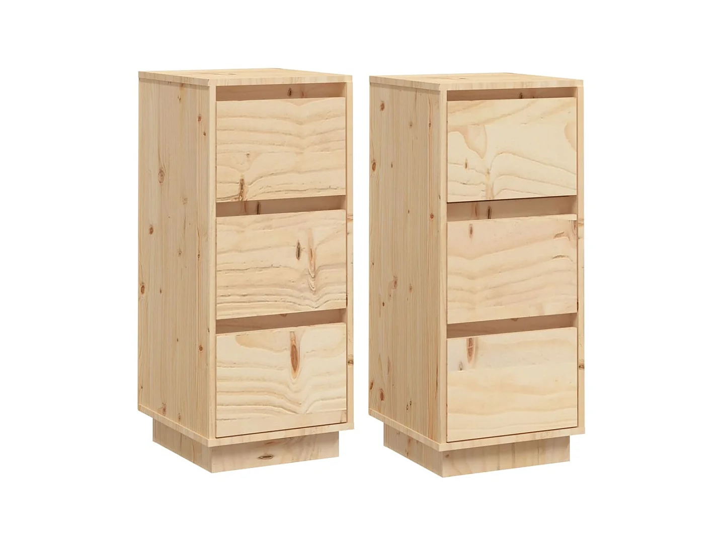Dressoirs 2 st 32x34x75 cm massief grenenhout