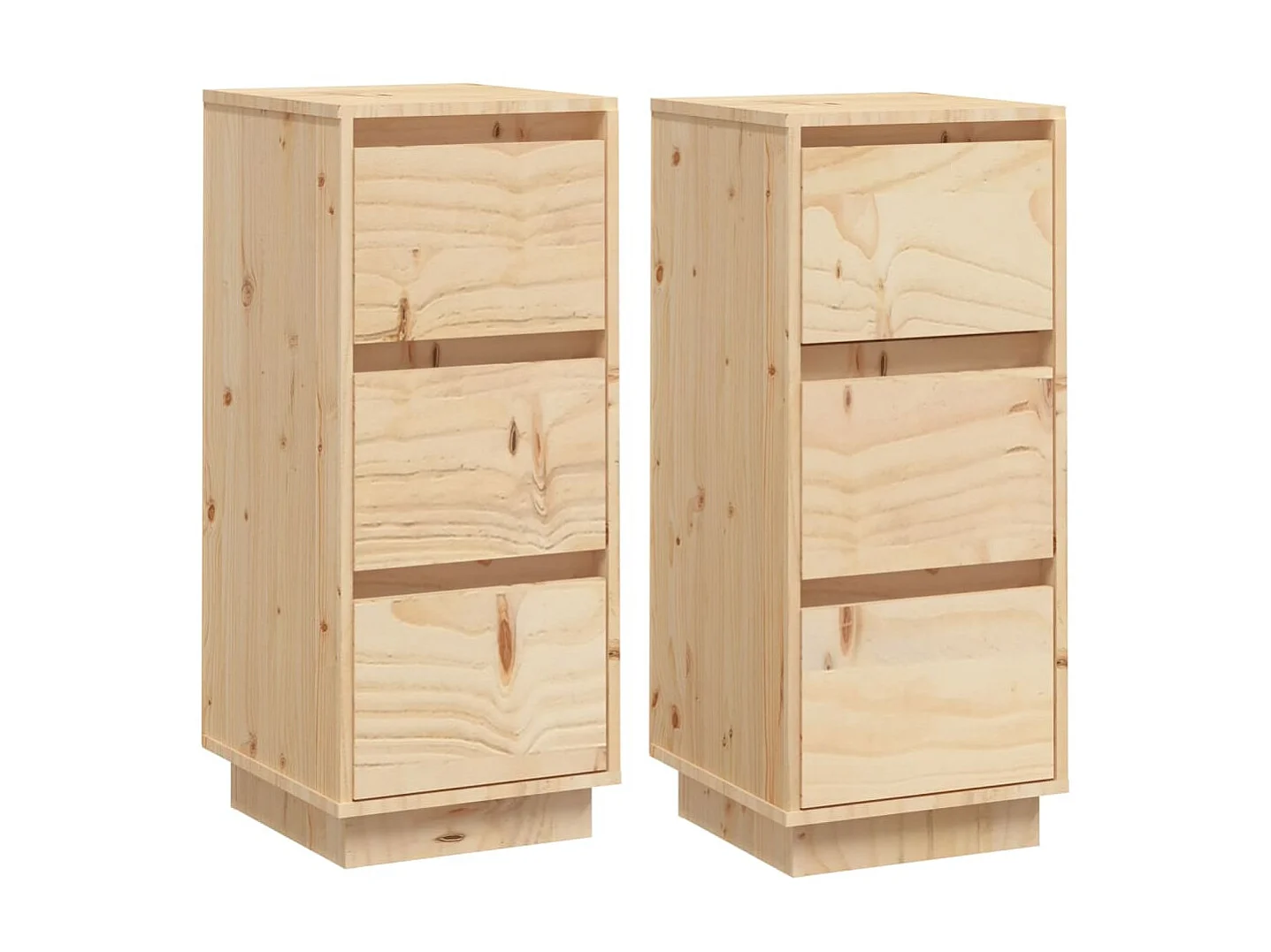 Commode 2 pcs 32x34x75 Bois massif de pin