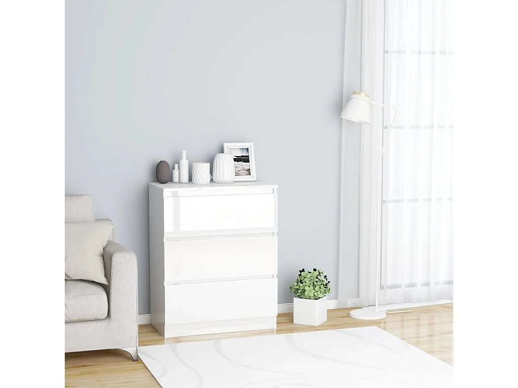 Commode Blanc brillant 60 x35x76