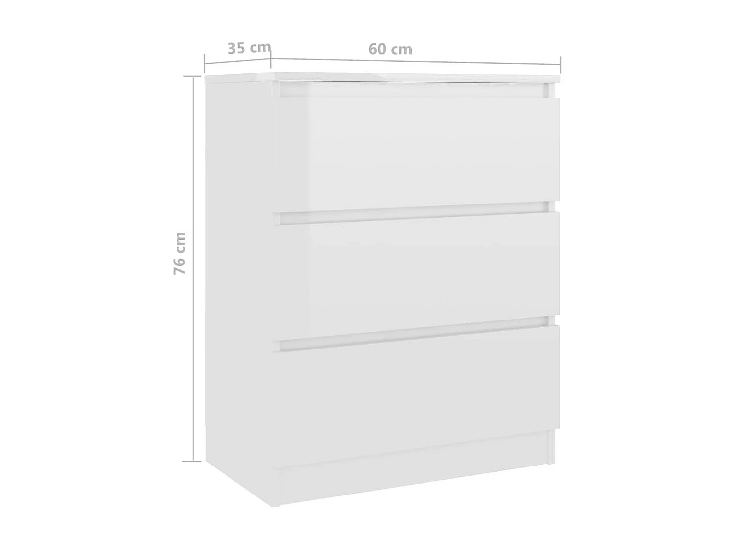 Commode Blanc brillant 60 x35x76