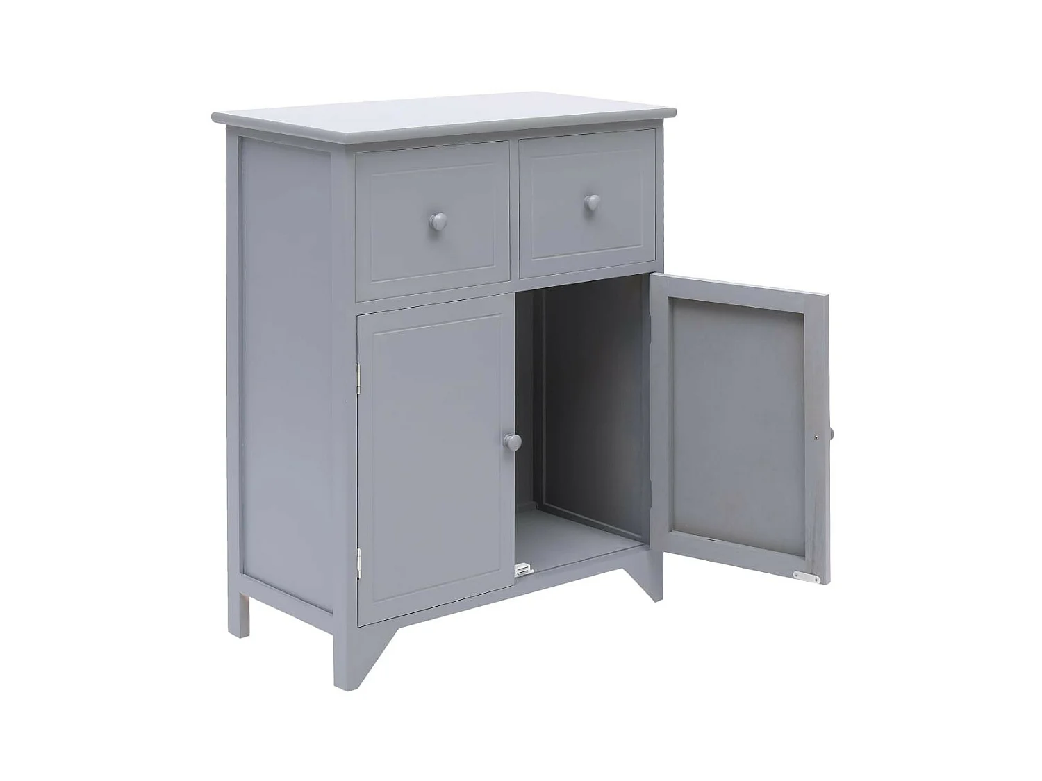 Armoire latérale Gris 60x30x75 Bois de Paulownia