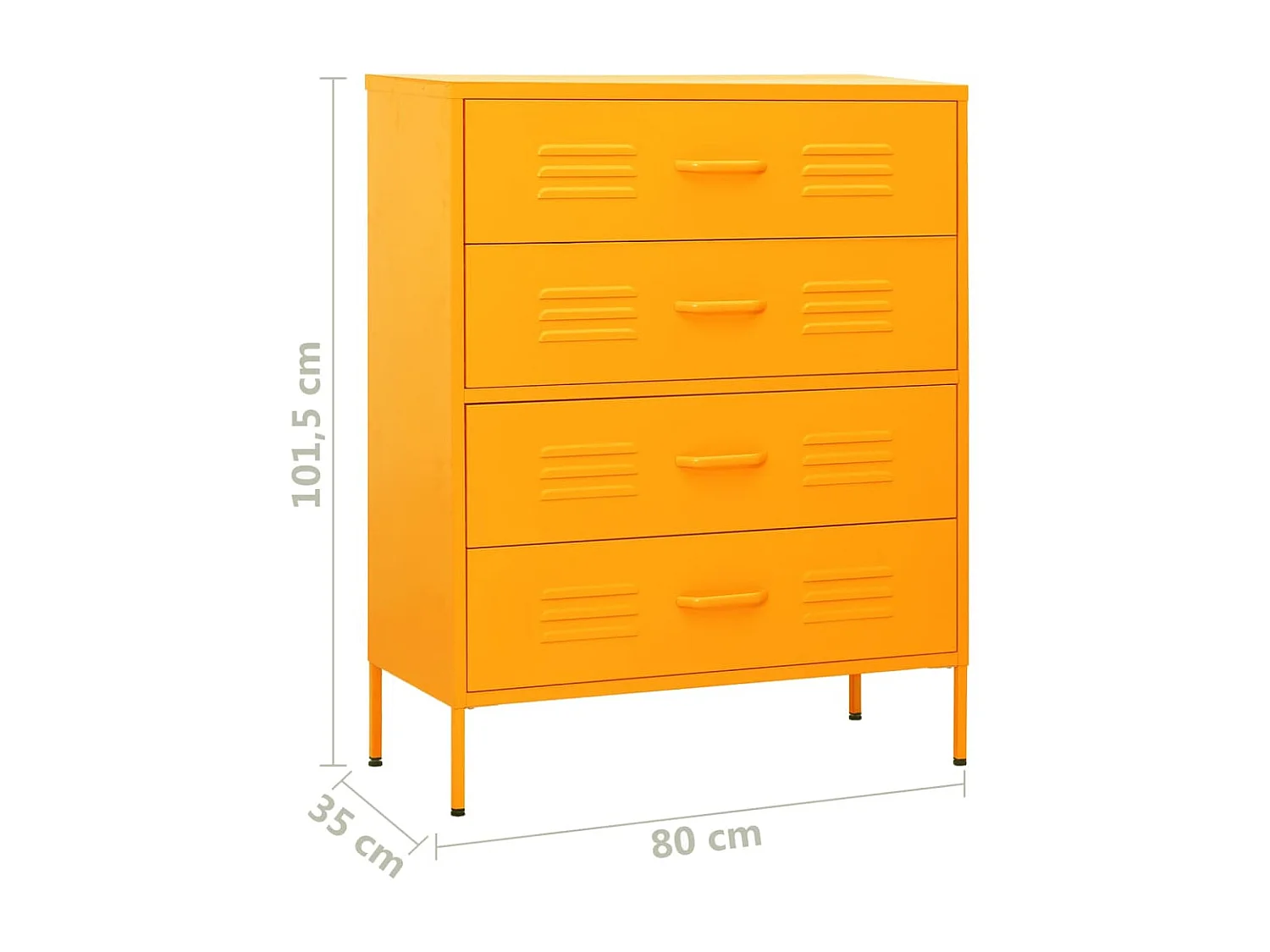 Commode Jaune moutarde 80x35x101,5 Acier