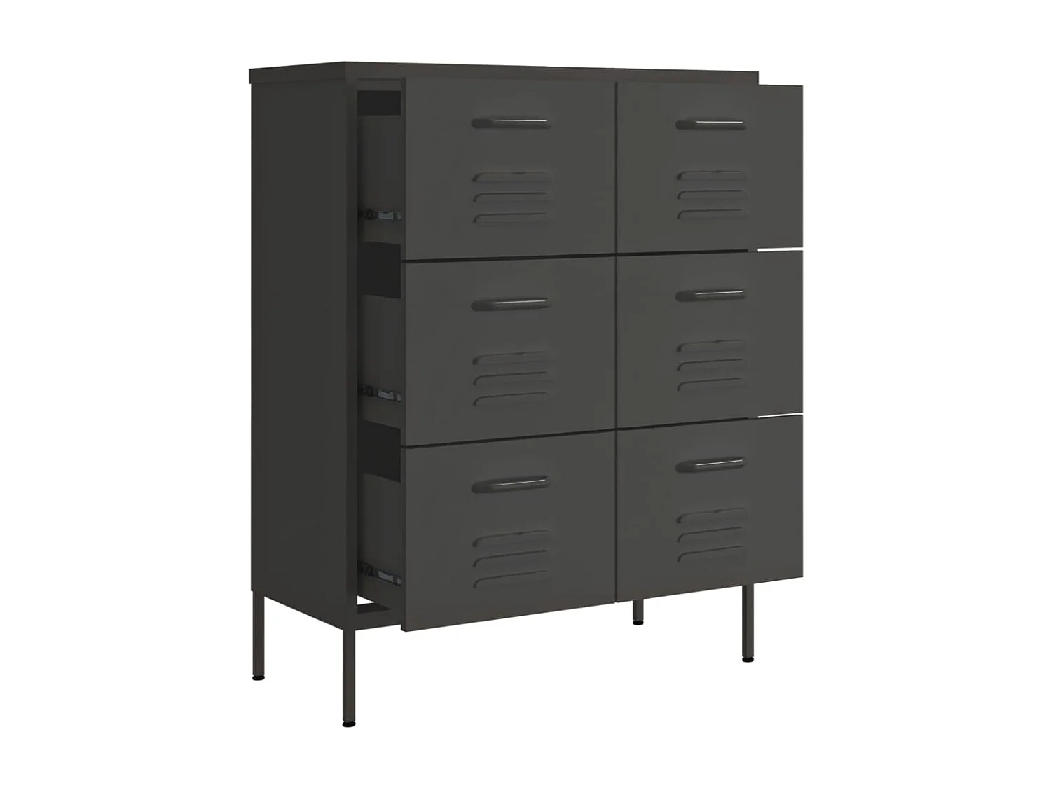 Armoire à tiroirs Anthracite 80x35x101,5 Acier