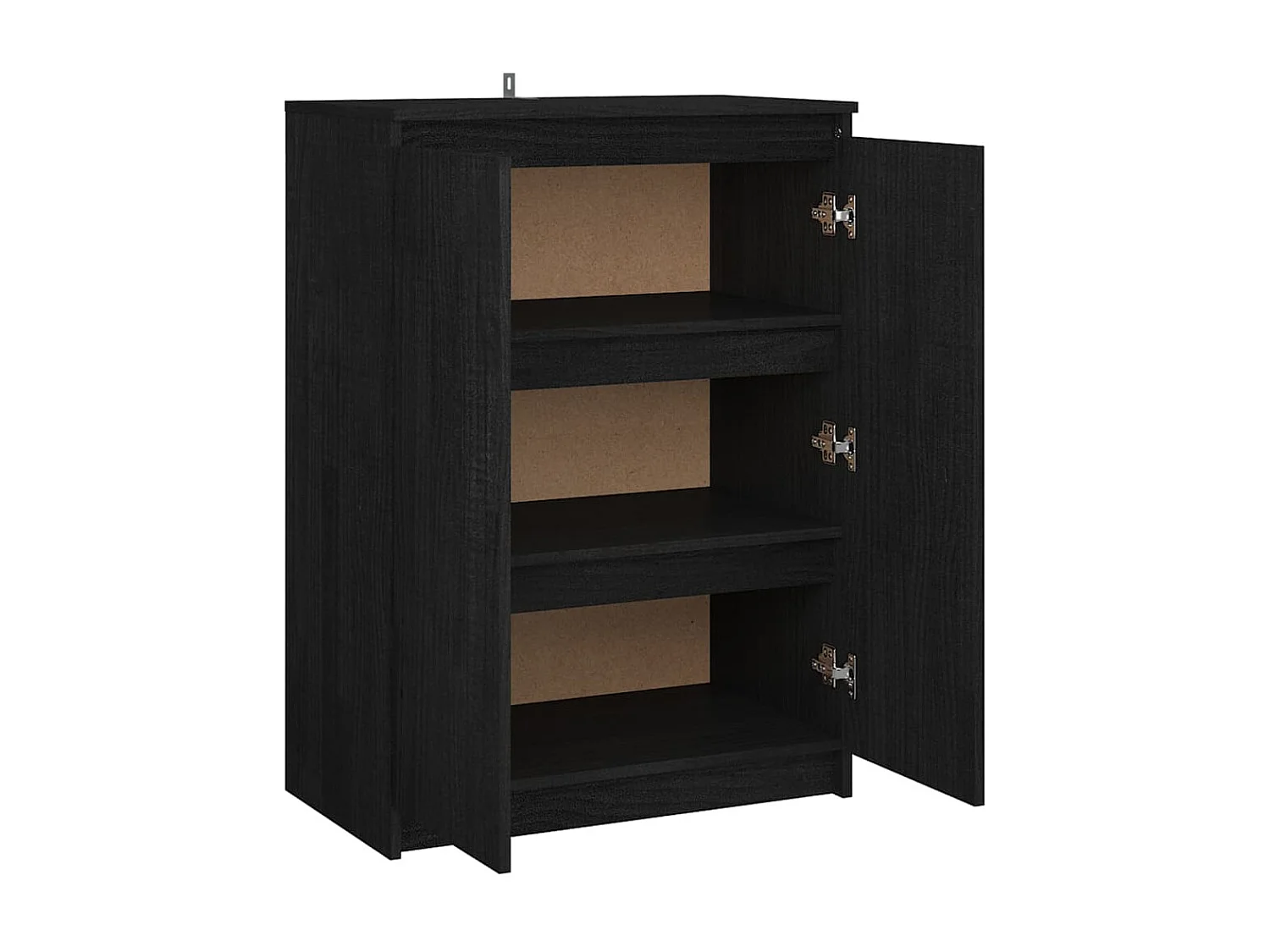 Buffet Noir 60x36x84 Bois de pin massif