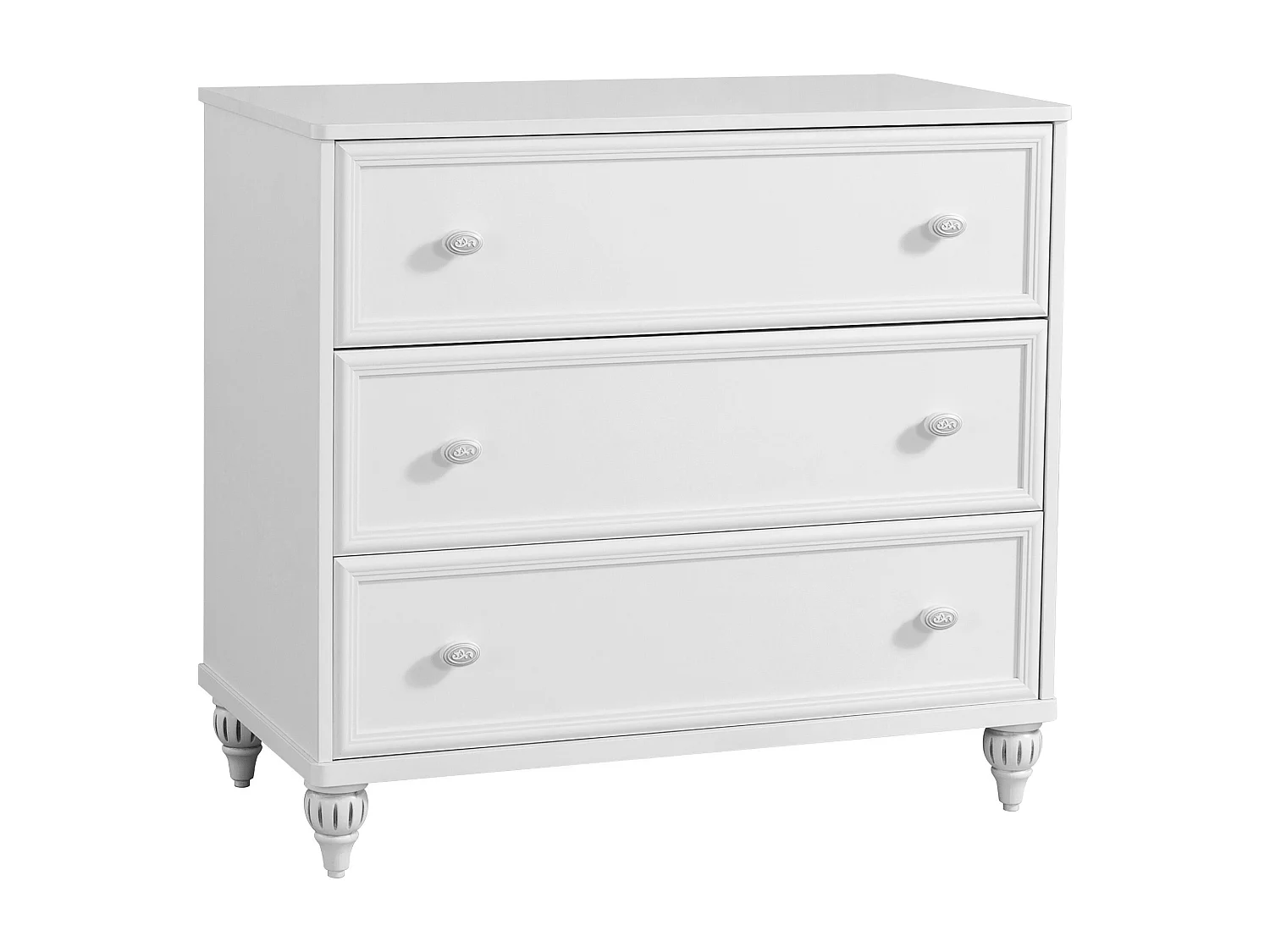Commode enfant blanche 3 tiroirs Romantika 90cm