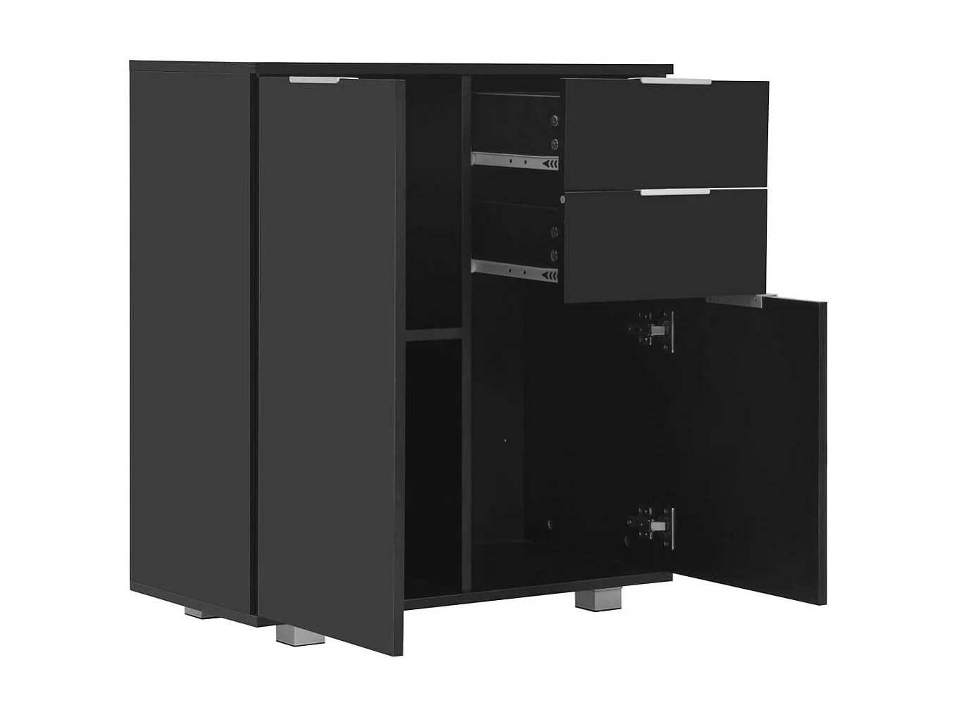 Buffet Noir brillant 71 x 35x76