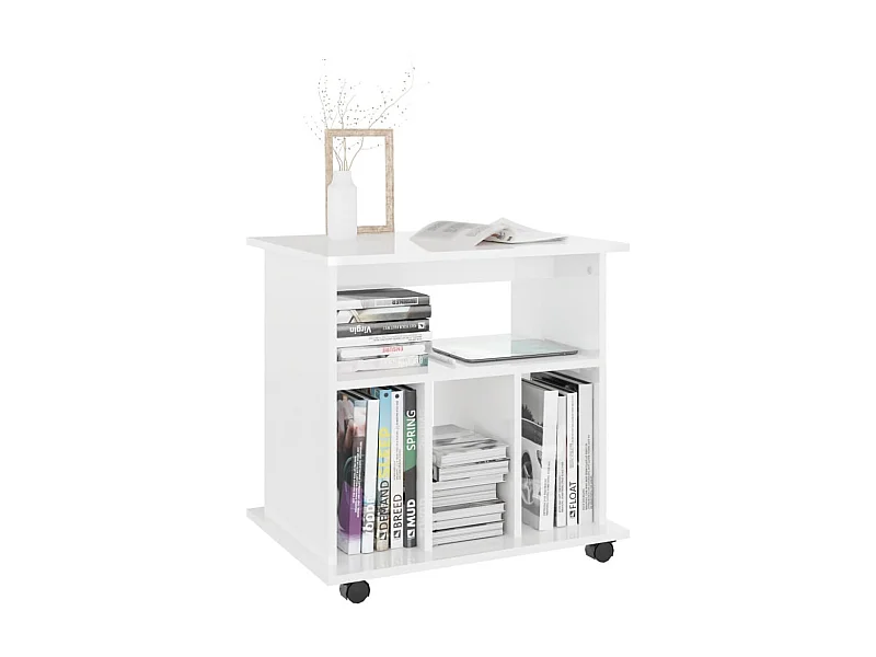 Armoire à roulettes Blanc brillant 60x45x60