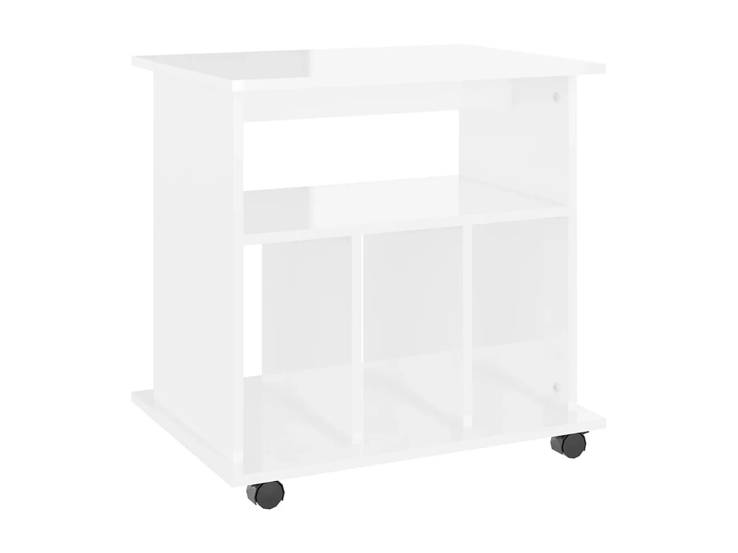 Armoire à roulettes Blanc brillant 60x45x60