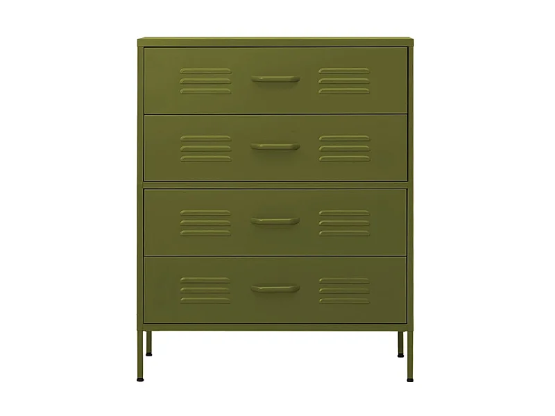 Commode Vert olive 80x35x101,5 Acier