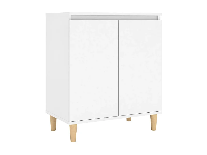Buffet avec pieds en bois massif Blanc 60x35x70