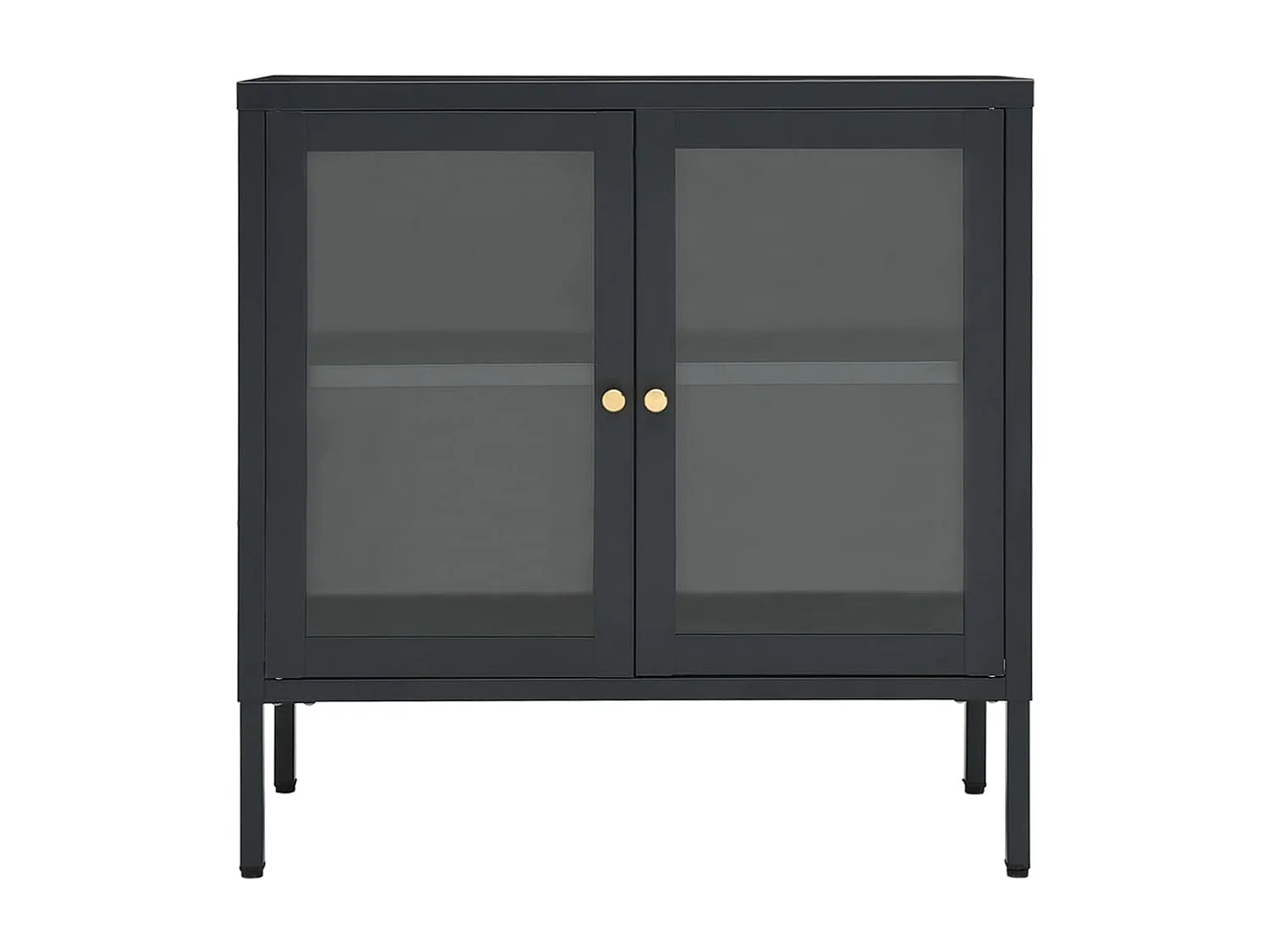 Buffet Anthracite 70x35x70 Acier et verre