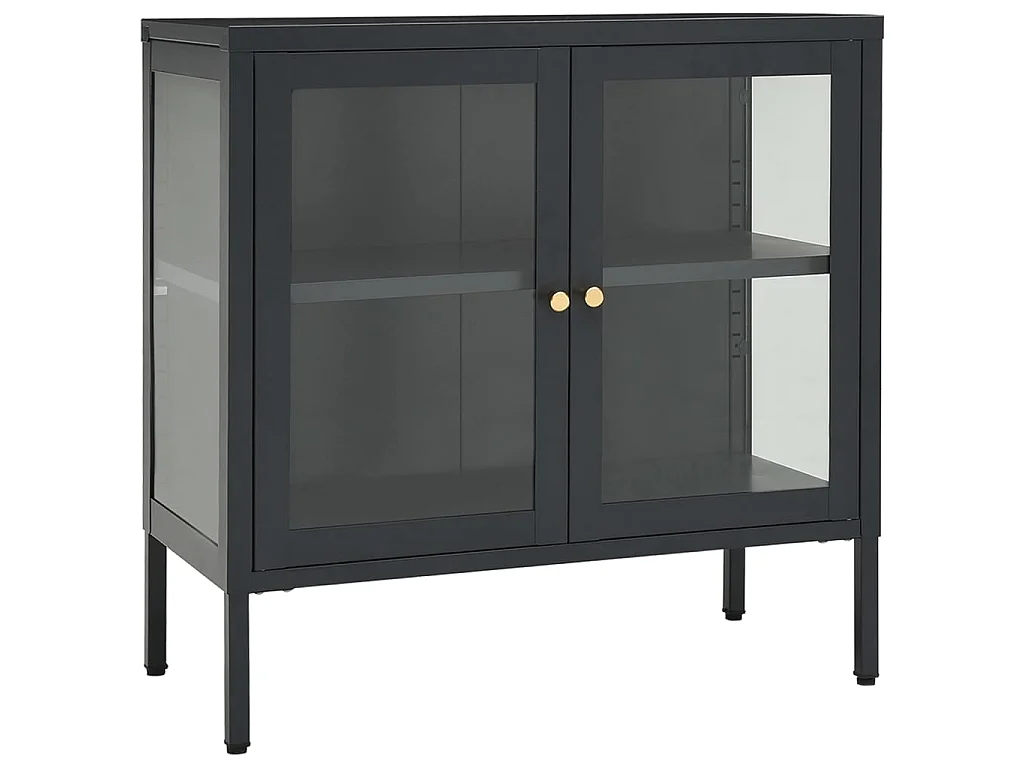 Buffet Anthracite 70x35x70 Acier et verre