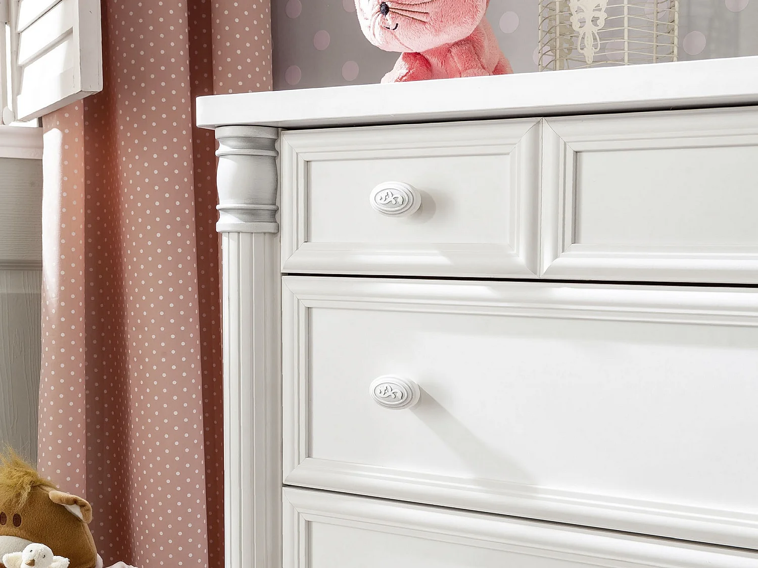 Commode enfant blanche 4 tiroirs Romantika 90cm