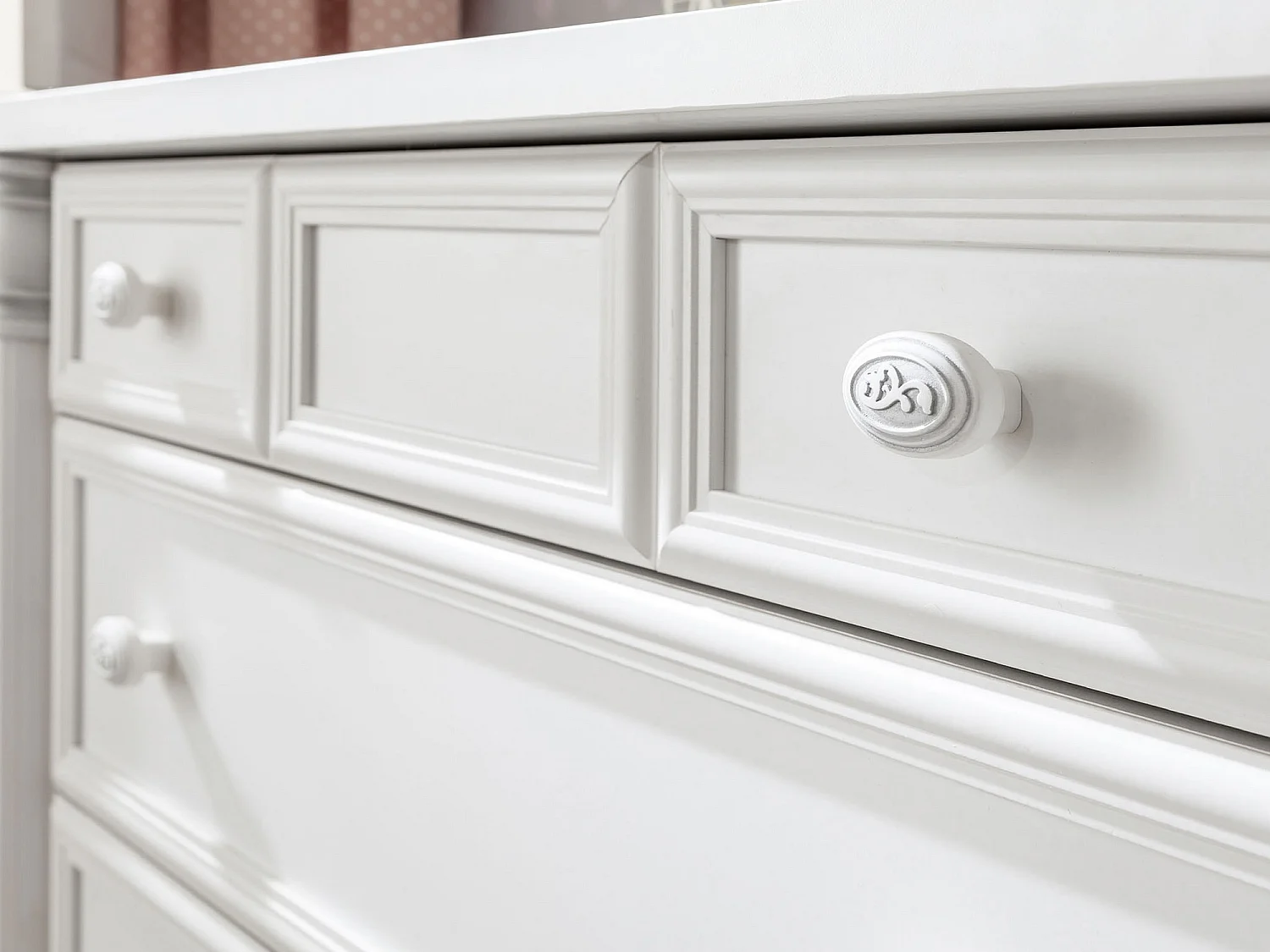 Commode enfant blanche 4 tiroirs Romantika 90cm