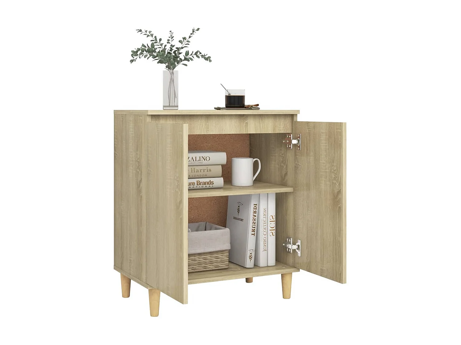 Commode avec pieds en bois Chêne sonoma 60x35x70
