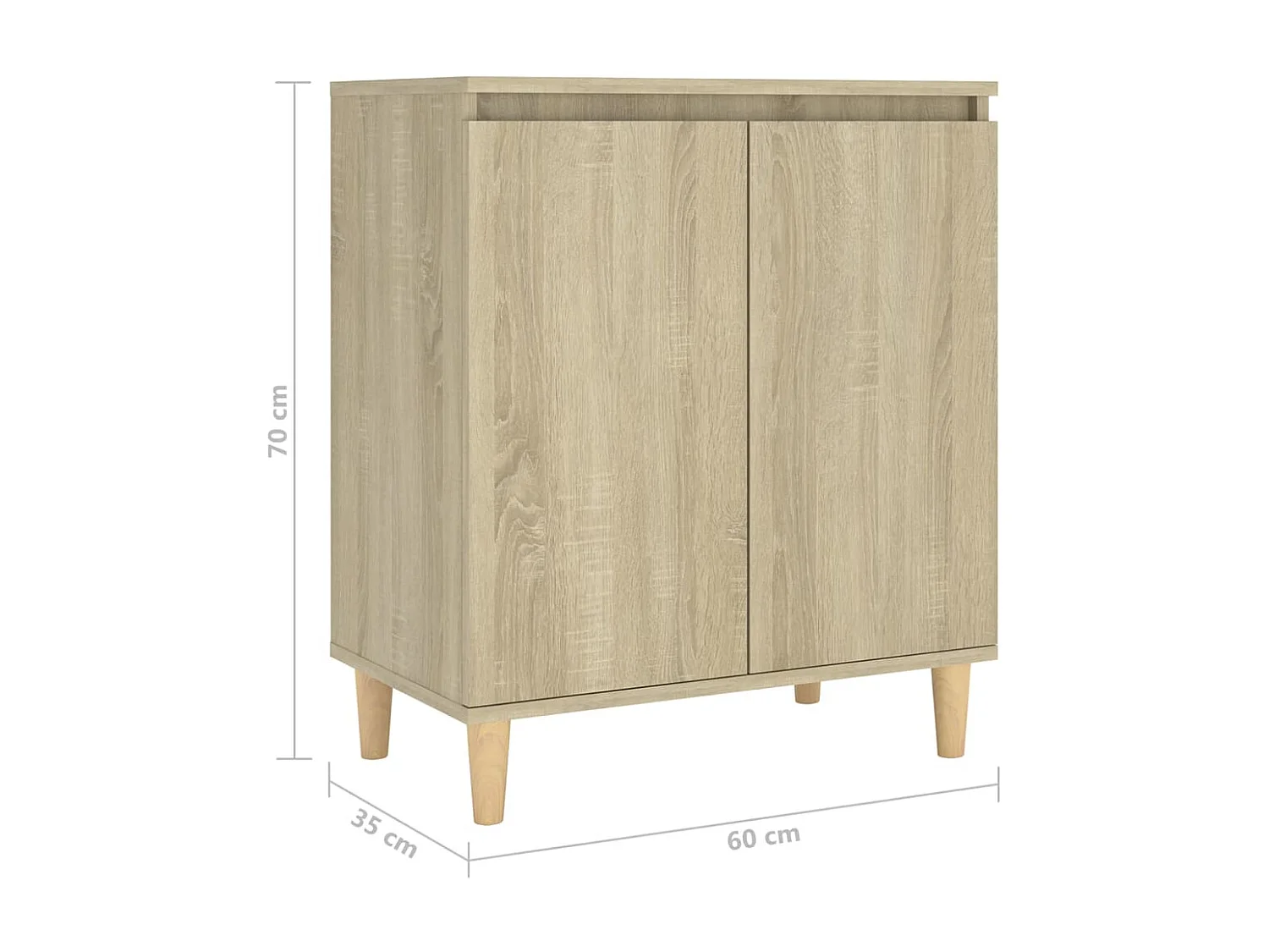 Commode avec pieds en bois Chêne sonoma 60x35x70