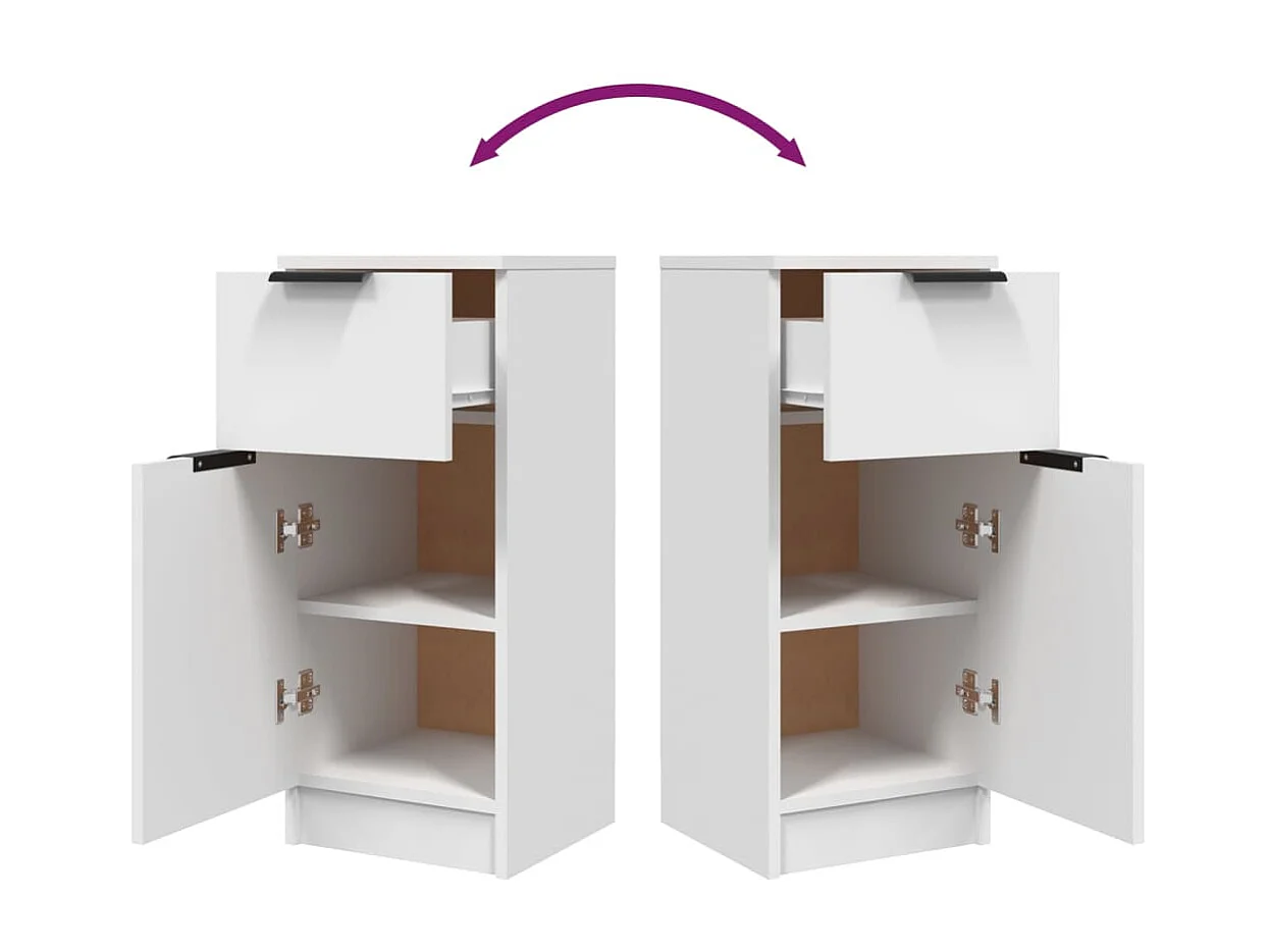 Buffets 2 pcs Blanc 30x30x70 Bois d'ingénierie