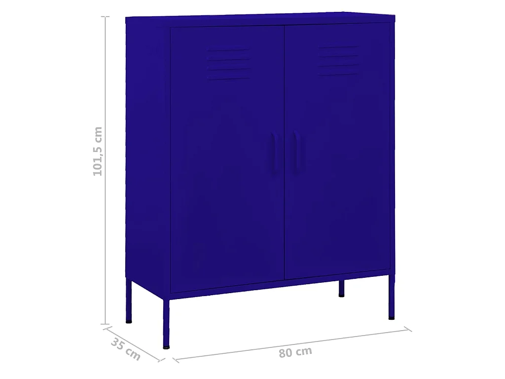 Armoire de rangement Bleu marine 80x35x101,5 Acier 2