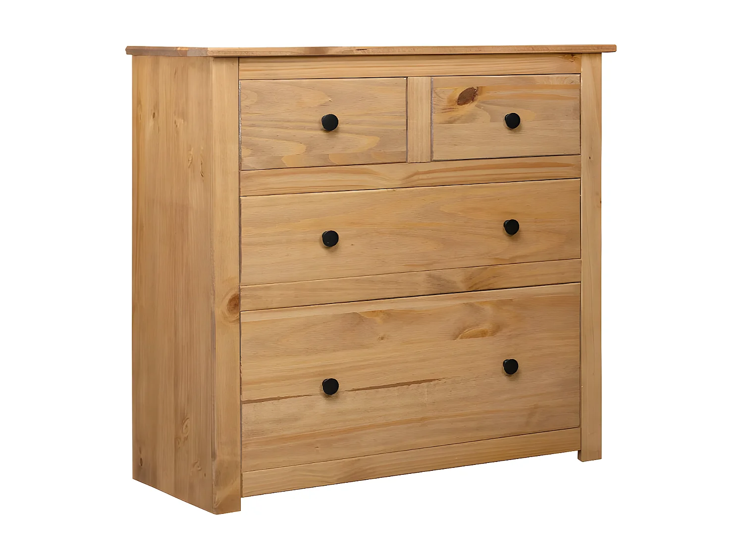 Commode 4 tiroirs pin massif clair Iris