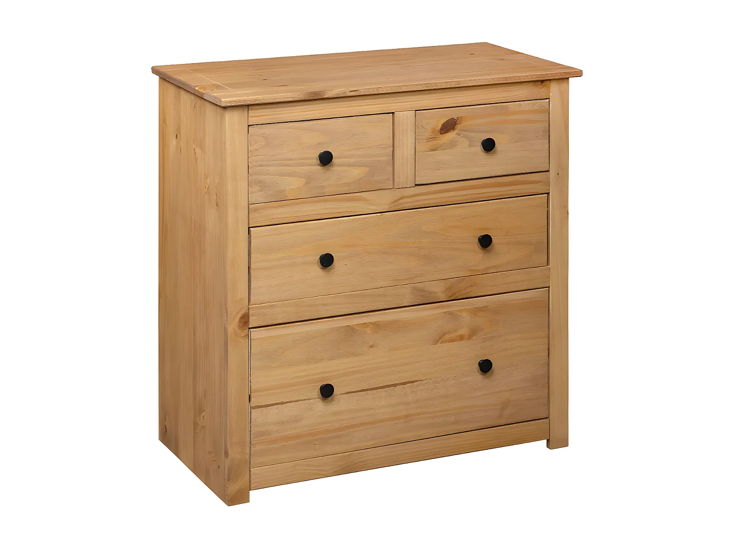 Commode 4 tiroirs pin massif clair Iris
